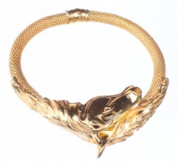 22K Gold Horse Head Jessica Beaded Chain Bracelet - 2