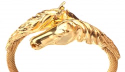 22K Gold Horse Head Jessica Beaded Chain Bracelet - 1