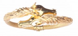 22K Gold Horse Head Jessica Beaded Chain Bracelet - 5