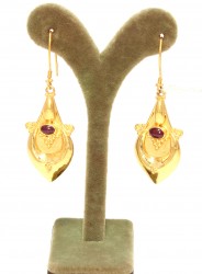 22K Gold Inlaid Model Dangle Earrings - 3