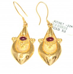22K Gold Inlaid Model Dangle Earrings - 1