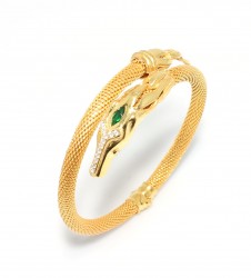 22K Gold Jessica Beaded Bangles, Horse with Emerald - 2