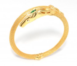 22K Gold Jessica Beaded Bangles, Horse with Emerald - 3