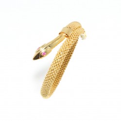 22K Gold Jessica Beaded Bangles, Snake Shaped - Nusrettaki (1)