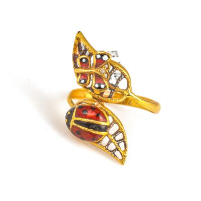 22K Gold Ladybug Design Ring - 3