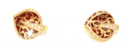 22K Gold Leaf Models Enameled Earrings - 5