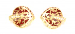 22K Gold Leaf Models Enameled Earrings - 3