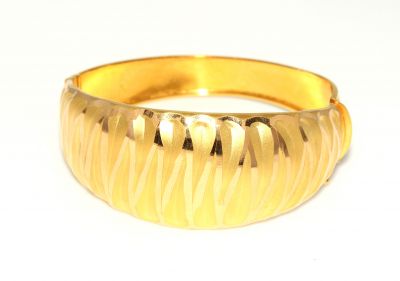 22K Gold Life Pulses Design Bangle Bracelet - 1
