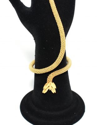 22K Gold Lion Head Design Beaded Ring Bracelet - 4