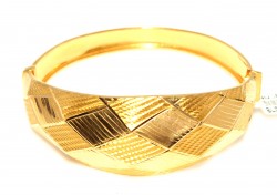 22K Gold Lozenge Scattered Design Bangle Bracelet - 4