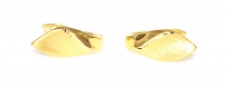 22K Gold Matt Leaf Drop Earrings - Nusrettaki
