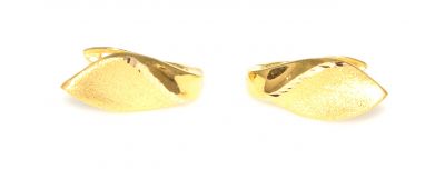 22K Gold Matt Leaf Drop Earrings - 1