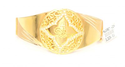 22K Gold Ottoman Emperor's Signature Design Bangle Bracelet - 6