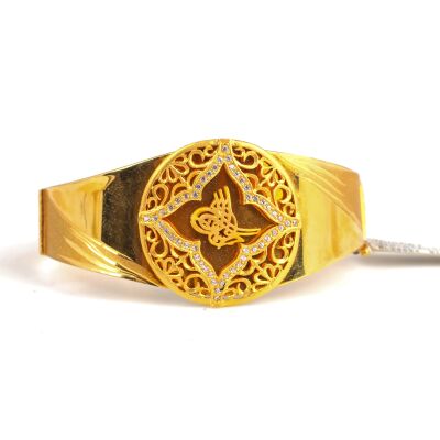 22K Gold Ottoman Emperor's Signature Design Bangle Bracelet - 4