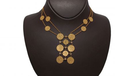 22K Gold Ottoman Signed Design Necklace - 5