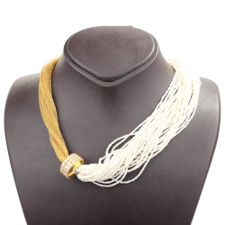 22K Gold Pearl Foope Chain Necklace - 3