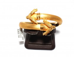 22K Gold Plain Ram's Head Bangle Bracelet - 5