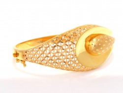 22K Gold Rainy Drop Hinged Bangle Bracelet - 2