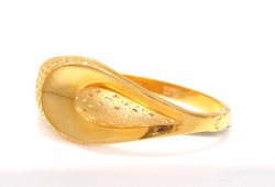 22K Gold Rainy Drop Hinged Bangle Bracelet - 3
