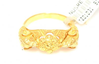 22K Gold Ram's Head Handcrafted Ring - 3