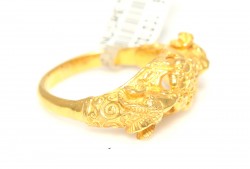 22K Gold Ram's Head Handcrafted Ring - 4