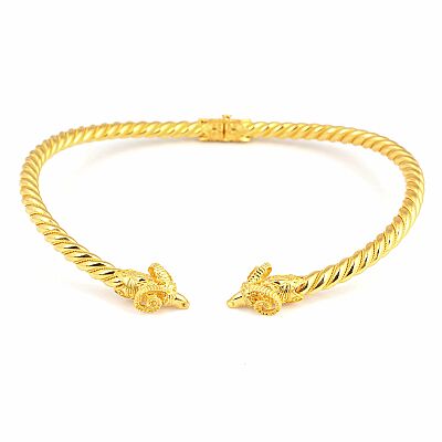 22K Gold Rams Head Necklace - 3