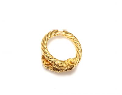 22K Gold Rams Head Ring - 9