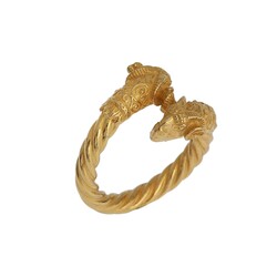 22K Gold Rams Head Ring - 5