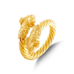 22K Gold Rams Head Ring - Nusrettaki (1)