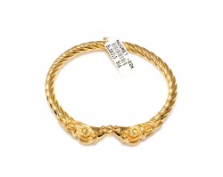 22K Gold Ram's Head Thin Bangle Bracelet - 5