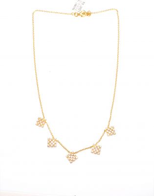 22K Gold Rhombus Shaped 5 Pieces Necklace - 1