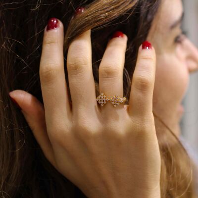 22K Gold Rhombus Shaped Ring - 1