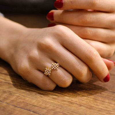 22K Gold Rhombus Shaped Ring - 4