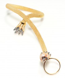 22K Gold Ring Bracelet, Harpy Eagle Design - Nusrettaki (1)
