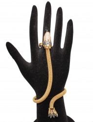 22K Gold Ring Bracelet, Harpy Eagle Design - Nusrettaki