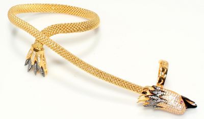 22K Gold Ring Bracelet, Harpy Eagle Design - 3