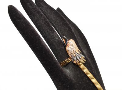 22K Gold Ring Bracelet, Harpy Eagle Design - 5