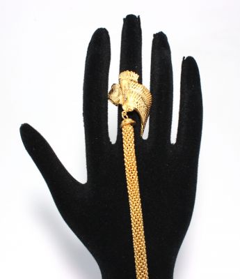 22K Gold Ring Bracelet with Eagle - 5