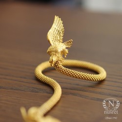 22K Gold Ring Bracelet with Eagle - 6