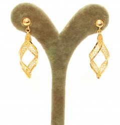22K Gold S Model Fusion Dangle Earrings - Nusrettaki (1)