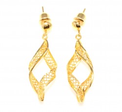 22K Gold S Model Fusion Dangle Earrings - 1
