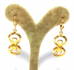 22K Gold Sheet Earrings, Hoop Model - Nusrettaki (1)