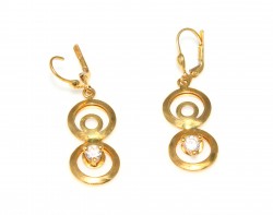 22K Gold Sheet Earrings, Hoop Model - 1