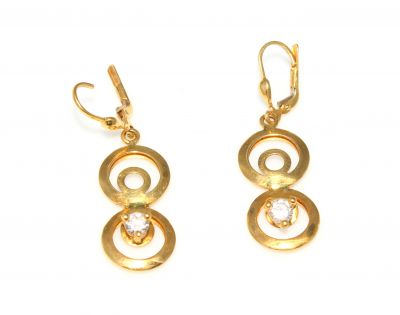 22K Gold Sheet Earrings, Hoop Model - 1