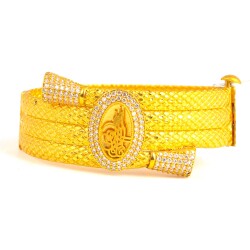 22K Gold Snake Patterned Ottoman Emperor's Signature Bangle - 4