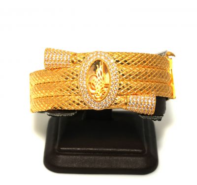 22K Gold Snake Patterned Ottoman Emperor's Signature Bangle - 6