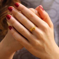 22K Gold Swan Design Ring - Nusrettaki