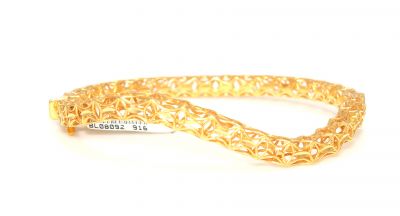 22K Gold Swirling Stars Fusion Bangle Bracelet - 1