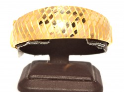 22K Gold Tetragonal Shiny Patterned Bangle Bracelet - 1