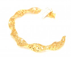22K Gold Twisted Hinged Fusion Bangle Bracelet - Nusrettaki (1)